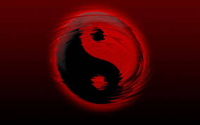 Yin yang tattoo in tribal style Download Red And Black Wallpaper