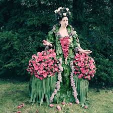 Weedrobes Camellia Countessa A Wearable Garment Made From Camellia Flowers Lilac Yucca Laurel Leaves Willow Flower Fashion Flower Dresses Floral Fashion