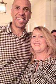 Had a memorable evening at a fundraiser for Senator Cory Booker this  weekend. Went with fellow WLADC member Keely Field who posed in a  complementary pattern with Booker.