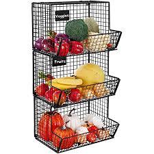 Maybe you would like to learn more about one of these? Amazon Com Granrosi Wall Mounted Fruit And Vegetable Wire Baskets Set Of 3 For Potato And Onion Storage