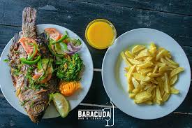 Mchemsho wa ndizi na samaki. Baracuda Bar K A R I B U N I Mpate Chips Samaki With Your Favourable Drink ð–ðž ð¡ðšð¯ðž Mbuzi Choma Makange Ya Mbuzi Kuku Ng Ombe Samaki Mishkaki Firigisi Chips Ndizi Choma Kukaanga Samaki Choma Kukaanga