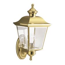Exterior outdoor wall lantern light lighting esfera collection oil rubbed black. Kl Bayshore1 M Bay Shore Medium Outdoor Wall Light In Polished Brass