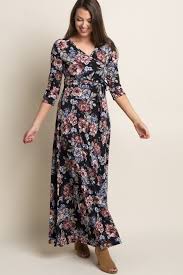 Black 3 4 Sleeve Maxi Dress Pin On Fashion Stiching