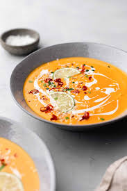 Thai Sweet Potato Carrot Soup Cupful Of Kale Recipe In 2020 Sweet Potato Carrot Soup Carrot Soup Vegan Soup Recipes