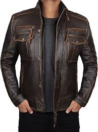 Brown Vintage Leather Biker Jacket Men Moffit M At Amazon Men S Clothing Store Brown Leather Jacket Men Leather Jackets Online Celebrities Leather Jacket
