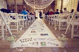Turn Your Aisle Runner Into A Visual Timeline Wedding Vow Renewal Ceremony Wedding Renewal Vows Sentimental Wedding