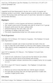 31 With Inside Sales Resume Samples Resume Format