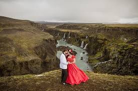 Hidden Waterfalls Mountain Views At This Iceland Elopement With A Fab Red Dress Offbeat Bride Offbeat Bride Iceland Wedding Photographer Iceland Wedding