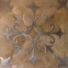 Beautiful Metal Inlay Wooden Floor Tile Wood Tile Floors Solid Wood Flooring Parquet Flooring