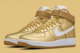 Nike Air Force 1 High Metallic Gold Sneaker Freaker Nike Gold Nike Air Force Nike Free Shoes