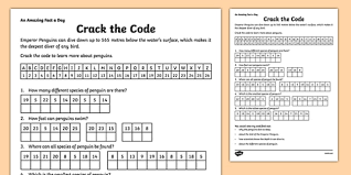 This worksheet is for little kids who start learning english and reading.the vocabulary is. Crack The Code Penguin Worksheet Teaching Resource Twinkl