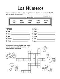 A plenary crossword puzzle to practise the vocabulary of greetings, numbers, months, classroom objects (based on mira 1). Los Numeros Spanish Numbers 1 10 Crossword Puzzle Worksheet By Miss Mindy