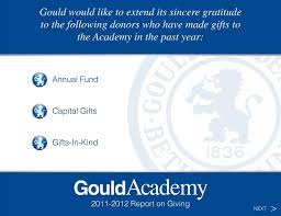 Gould would like to extend its sincere gratitude to ...