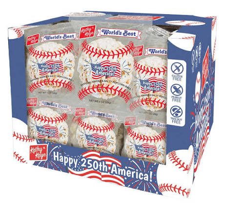 Kathy Kaye Baseball Popcorn Ball, 1 oz