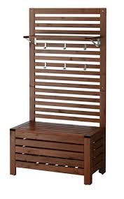 Applaro Bench W Wall Panel Shelf Outdoor Brown Stained Ikea Ikea Bench Ikea Applaro Mudroom Furniture