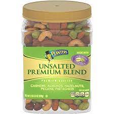 Amazon Com Planters Unsalted Premium Nuts 34 5 Oz 978g Resealable Container Contains Roasted California Pistachios Mixed Nuts Whole Nut Wholesome Snacks