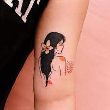 Tatuaje Silueta Mujer Con Flor En El Cabello Por Nawon Take My Muse Tatuajes Para Mujeres