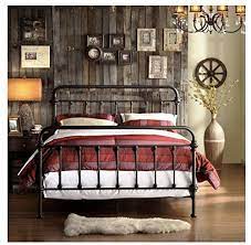 Well you need to consider this bed, which is made of the wrought iron and wood. Chic Farmhouse Victorian Classic Rustic Country Style Iron Bed Frame Full Size Home Garden Furniture Bedding