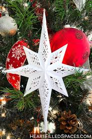 I thought making a big one would make a statement. Easy Paper Christmas Star With Free Svg And Pdf Templates Heart Filled Spaces