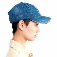 Image Result For Baseball Cap With Short Hair Baseball Cap Hairstyles Short Hair Styles Denim Cap