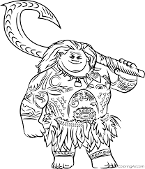 36+ moana maui coloring pages for printing and coloring. Maui From Moana Coloring Page Coloringall