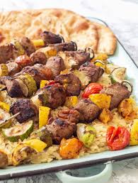 Get the couscous recipe here! Pork Kabobs With A Dijon Balsamic Marinade And Charred Vegetables