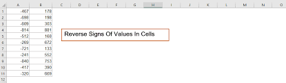 How To Reverse Signs Of Values In Cells In Excel