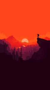 White and gray mountains surrounded with body of water during sunset digital wallpaper, sunset painting. Iphone Red Minimalist Wallpaper Novocom Top