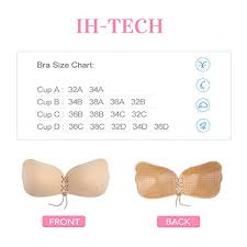 Ih Tech Adhesive Bra Push Up Strapless Bra With Drawstring