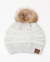 C C Faux Fur Metallic Pom Pom Beanie The Paper Store Fur Pom Pom Beanie Women Hats Fashion Cute Winter Hats