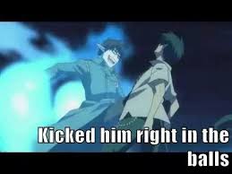 Blue Exorcist Memes Yukio Kicks Rin In The Balls By Edwardelricfma Deviantart Com On Deviantart Blue Exorcist Anime Blue Exorcist Anime