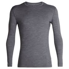 Icebreaker Mens 200 Oasis Ls Thermal Gritstone Heather