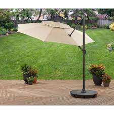 Blissun 9′ outdoor aluminum patio umbrella w/ push button tilt. Better Homes Gardens 11 Offset Umbrella With Base Tan Walmart Com Patio Better Homes And Gardens Patio Umbrella Bases