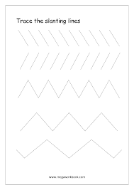 free printable pre writing tracing worksheets for preschoolers line tracing curve tracing pre writing skills sleeping lines standing vertical lines slanting lines curved lines megaworkbook