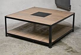 Articles Similaires A Table Basse Acier Bois 1m X 1m Sur Etsy Custom Industrial Furniture Coffee Table Table