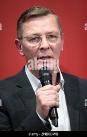 Bremen, Germany. 13th Feb, 2023. Frank Imhoff and Wiebke Winter, top duo of  the Bremen CDU for the parliamentary elections, speak at the party's New  Year's reception. Credit: Sina Schuldt/dpa/Alamy Live News