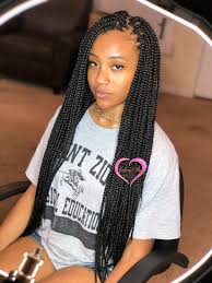 Black Box Braids With Color Box Braids Small Waist Length Box Braids Box Boxbraids In 2020 Box Braids Hairstyles Box Braids Hairstyles For Black Women Braided Hairstyles For Black Women