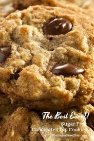Satisfy your cookie craving as a diabetic with these delicious applesauce oatmeal cookies. Yum The Best Sugar Free Chocolate Chip Cookies Cookies Sugarfree Baking Be Sugar Free Chocolate Chip Cookies Sugar Free Cookie Recipes Sugar Free Baking