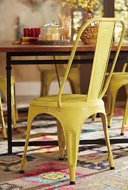 Homelegance Amara Yellow Metal Chair Metal Dining Chairs Metal Side Chair Rustic Metal Chair