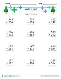 By 3rd grade, students are required to fluently add and subtract within 1,000 with and without regrouping. 3rd Grade Addition Worksheets Free Printables Education Com
