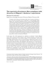 Cómo descargar y convertir un walla vídeo en línea. Pdf The Repertoire Of Resistance Non Compliance With Directives In Milgram S Obedience Experiments