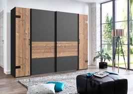 Das bett julien wird sie in jeder hinsicht zufriedenstellen! Schlafzimmer Komplett Set 4 Tlg Stockholm Bett 180 Kleiderschrank 272 Cm Nachtkommoden Grau Braun Weisstanne