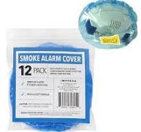 Impresa [12 Pack] Temporary Smoke Detector Cover to Protect Vital Alarms -  Fire Alarm Cover Set That Fits Most Models - Smoke Alarm Covers Plastic