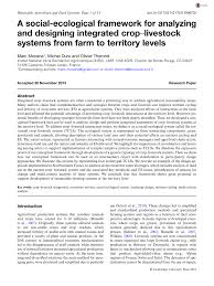 Résiliation de contrat (préciser la nature du contrat : Pdf A Social Ecological Framework For Analyzing And Designing Integrated Crop Livestock Systems From Farm To Territory Levels