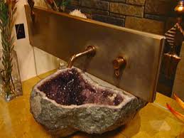Tamara mack design bathroom with gray paint color hammered metal sink marble tiles backsplash and mercury glass find and save ideas about marble bathrooms on pinterest. Stone Age Bathroom Sinks Diy