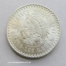 Do espanhol estados unidos mexicanos (es). Mexiko 5 Pesos Aztekenkaiser Cuauthemoc Silber 1947