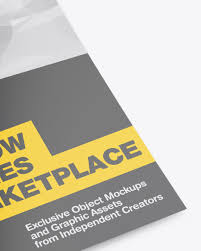 Professional set of a6 flyer mockups based on photos. Glossy A6 Flyer Mockup In Stationery Mockups On Yellow Images Object Mockups