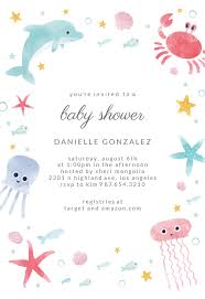Sleepover, unicorns, superhero, and more. Sea Baby Shower Invitation Template Free Greetings Island Free Baby Shower Invitations Baby Shower Invitation Templates Sea Baby Shower