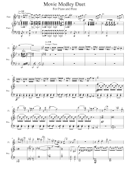 Movie Medley Duet For Flute And Piano Sheet Music For Flute Piano Download Free In Pdf Or Midi Flute Chamber Music Piano