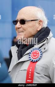 Retired Boeing worker Scott Tompkins speaks to the media before a ceremony  for the delivery of the final Boeing 747 jumbo jet, Tuesday, Jan. 31, 2023,  in Everett, Wash. He worked on